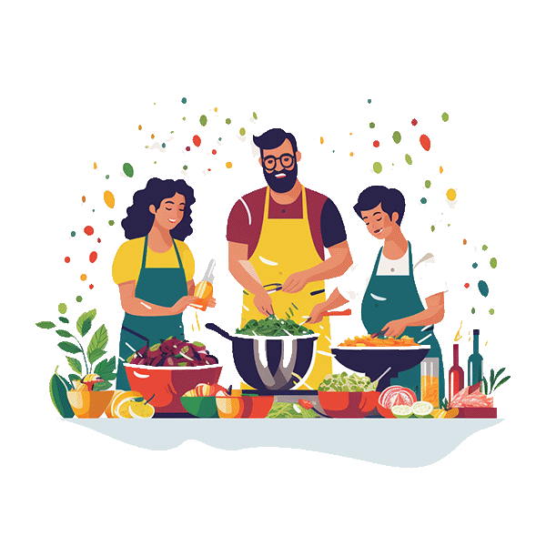 A crowd at a cooking event